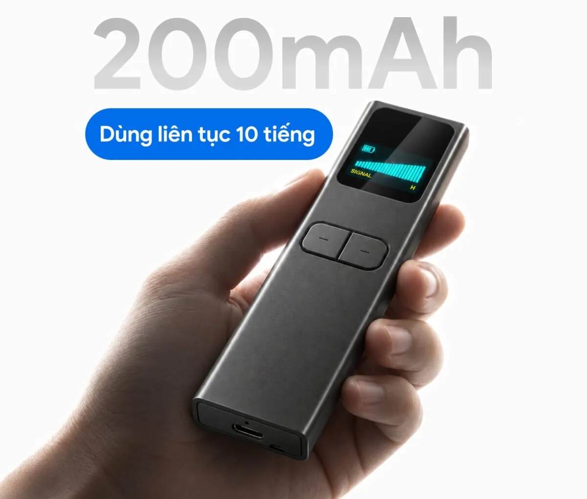 Máy dò D2 Pro cầm tay, pin 200mAh dùng liên tục 10 tiếng