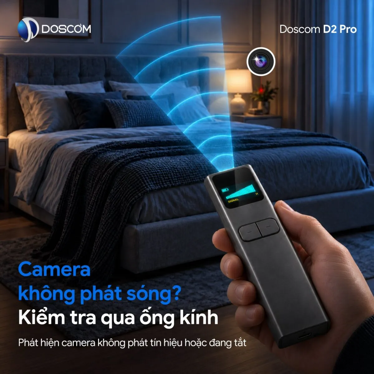 Kiểm tra camera không phát sóng qua phản chiếu ống kính